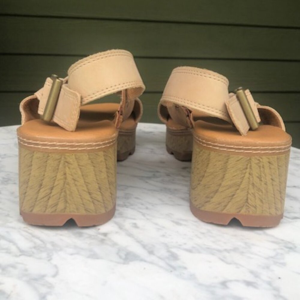 CAT Caterpillar LIA Women's Leather Heeled Sandal Shoe Tan/Beige/Brown Size 11 - Picture 11 of 16